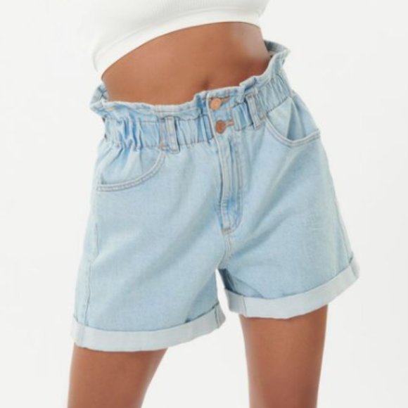 Garage '80s Mom Shorts -Keira Blue - Picture 1 of 2